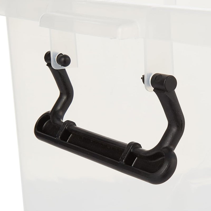 Cosmoplast 33L Clear Plastic Storage Box with Wheels & Lockable Lid - Set of 2 - Image 4
